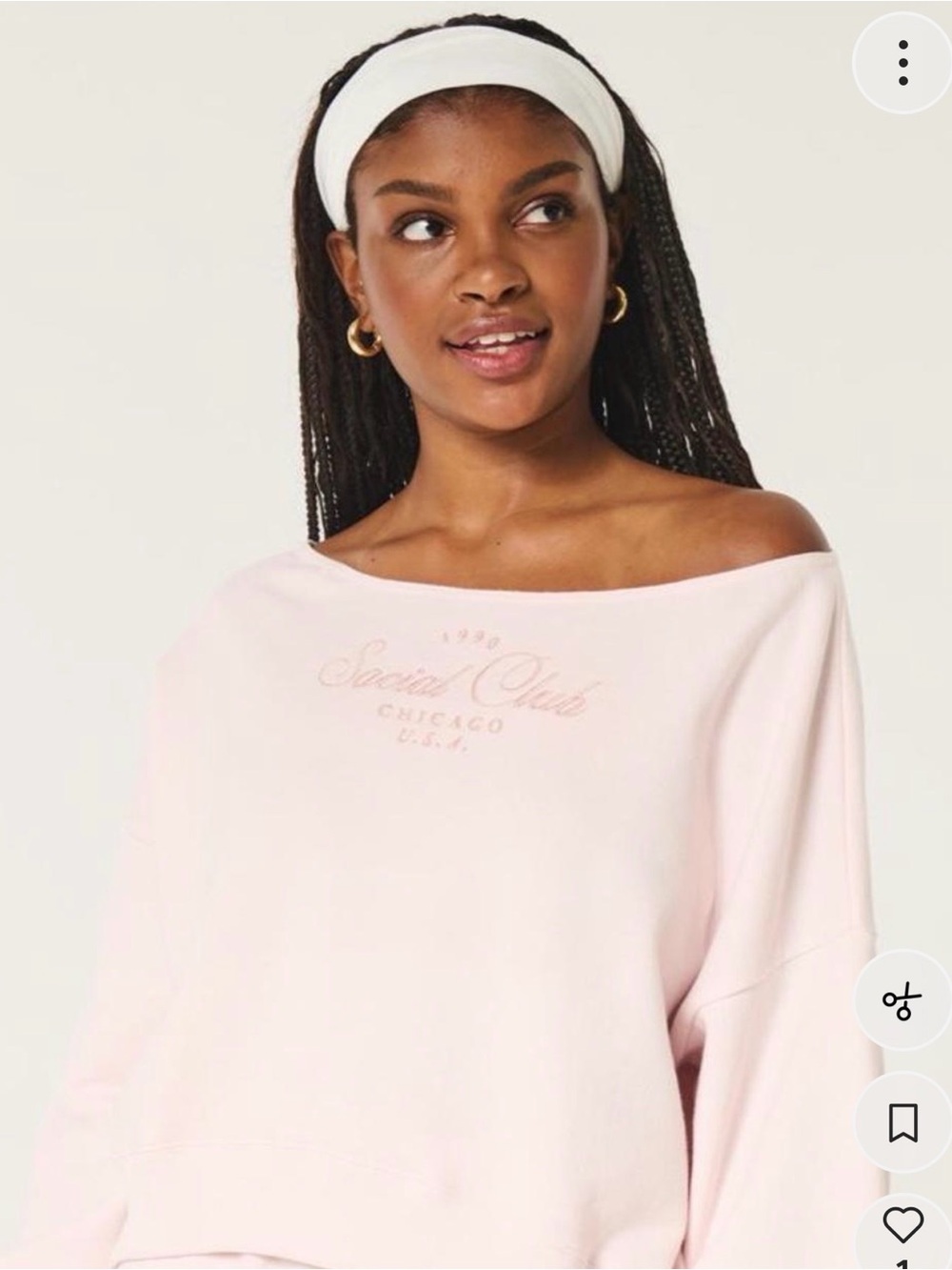 Hollister Light Pink Off-the-Shoulder Women's Sweater